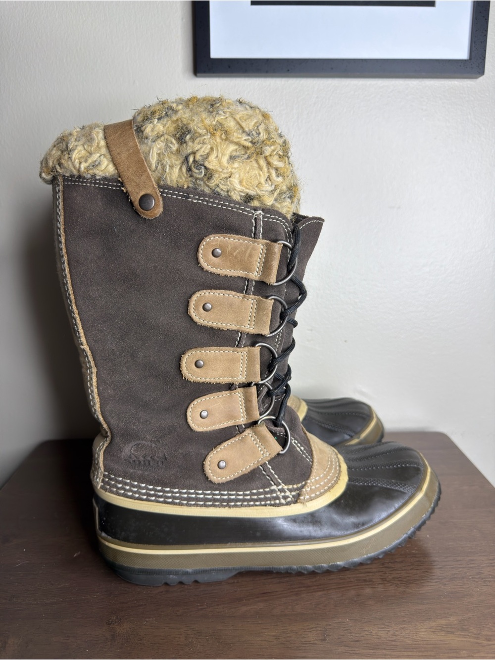 Sorel Joan of Arctic Brown Waterproof Winter Boots 8 Womens
